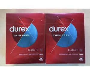 Durex Thin Feel Close Fit Quality Condoms 30 Pack x 2 (Total 60)