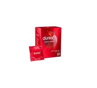 Durex Thin Feel Condoms, Regular Fit, 30s, Secure, Tighter, Natural Latex, with Silicone Lube, Easy On Shape