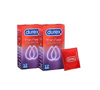 Durex Thin Feel Extra Lube, 24 Condoms (12s x 2), Silicone Lubricated