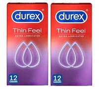 Durex Thin Feel Extra Lube, 24 Condoms (12s x 2), Silicone Lubricated