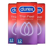 Durex Thin Feel Extra Lube, 36 Condoms (12s x 3), Silicone Lubricated