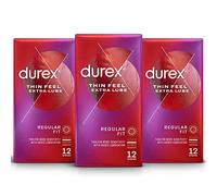 Durex Thin Feel Extra Lube, 36 Condoms (12s x 3), Silicone Lubricated