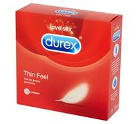 Durex Thin Feel Latex Condoms | Transparent & Lubricated Easy-On Shaped Pack Of 30