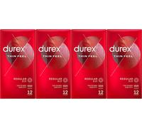 Durex Thin Feel Regular Classic Latex Condoms 12 Pack x 4 (Total 48) Sensitivity