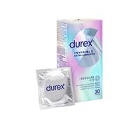 Durex Invisible Condoms - Condoms Extra Thin for Intense Sensation During lovemaking (Extra Lubricated, 10 Condoms)