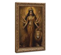 Durga Goddess Art-Hindu God Art Canvas Poster Wall Art Decor Print Picture Paintings for Living Room Bedroom Decoration 8" L X 12" W