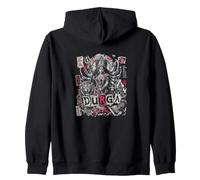 Durga Shakti Lion Om Lotus Navratri Goddess Zip Hoodie