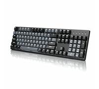 DURGOD K310 Corona White Backlit Full Size Mechanical Keyboard | 104 Keys Tenkeyless | USB C Wired | Doubleshot PBT Keycaps | Programmable Keys | NKRO | Windows & Mac (Corona, Cherry Red)