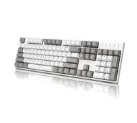 DURGOD Taurus k310 Full Size Mechanical Gaming Keyboard - 105 keys - Double Shot PBT - USB Type C - ISO UK Layout (White, Cherry Mx Red)