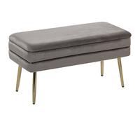 Beliani Storage Bench DURHAM Velvet Grey, Grey