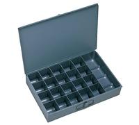 Durham 204-95-IND Gray Cold Rolled Steel Individual Small Scoop Box, 13-3/8 Width x 2 Height x 9-1/4 Depth, 21 Compartment by Durham