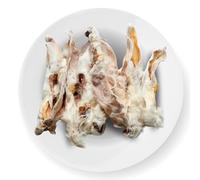Durham Animal Feeds Dried Rabbit Ears 1kg - Natural Dog Treats with Fur, Hypoallergenic, Grain-Free.