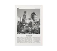 Durham Black And White North Carolina, USA, United States, North America City Map Travel Landscape Canvas Modern Poster Wall Art Prints Paintings Living Room Bedroom Decor 20x30inch(50x75cm)