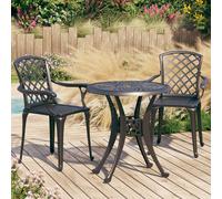 durham cast aluminium 3 piece bistro set in black