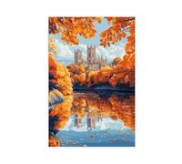 Durham Cathedral And River Wear Scene Canvas Poster Bedroom Decor Landscape Office Room Decor Gift 16x24inch(40x60cm)