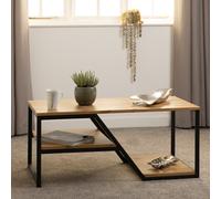 Seconique Durham Coffee Table In Light Oak Effect And Black Finish
