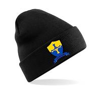 Durham County Mens Embroidered Beanie Hat, Bob Hat Cricket Sport Your County Embroidery (Black)