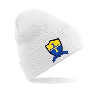 Durham County Mens Embroidered Beanie Hat, Bob Hat Cricket Sport Your County Embroidery (White)