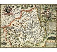 Durham Historical Map 1000 Piece Jigsaw Puzzle (1610) - John Speed