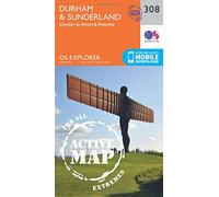 Durham & Sunderland Map | Weatherproof | Chester-le-Street & Peterlee | Ordnance Survey | OS Explorer Active Map 308 | England | Walks | Hiking | Maps | Adventure
