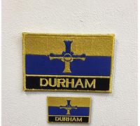 Durham UK County Flags Badges Iron Sew on Embroidered Patch Small | Large (Small)