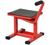 DURHAND 150KG Steel Motorcycle Lift Rubber Platform 27.5/39.5H cm Red