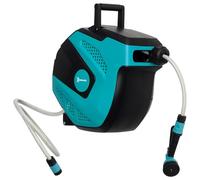 DURHAND 15M Water Hose Reel Compact Garden Car Auto Retract Spray Nozzle