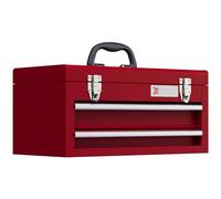 DURHAND 2 Drawer Tool Chest Lockable Metal 460mm x 240mm x 220mm Red