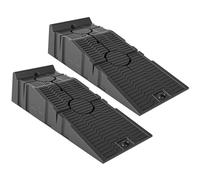 DURHAND 2 PCs Car Ramps Heavy Duty 2.5 Ton Motorhome Levelling Ramps, Plastic Garage Workshop Car Lift, Portable Automotive Vehicle Campervan Car Ramp, Black