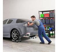 DURHAND Car Wheel Dollies 2PCS 680kg Capacity Swivel Casters Non-Slip Metal Plates Grey