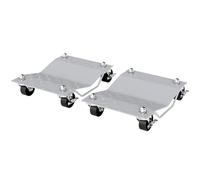 DURHAND Car Wheel Dollies 2PCS 680kg Capacity Swivel Casters Non-Slip Metal Plates Grey