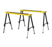 DURHAND 2PCS Saw Horse Twin Pack Folding Workbench Adjustable Metal Trestle Stands with Non-Slip EVA Surface for Sawing Work Max Load 100kg