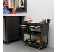 DURHAND 3-tier Tool Trolley Cart Roller Cabinet Garage Workshop with Drawer