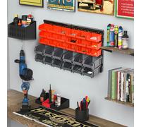 DURHAND 30 Cubbie On-Wall Storage Board Tool Screw Organiser Garage