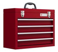 Tool Box Lockable 2 Drawer Portable Tool Chest Ball Bearing Slide Drawers Red