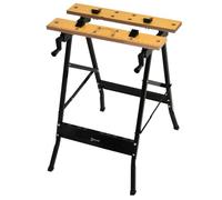 Durhand 4-in-1 Workbench Sawhorse Clamp Table with Rulings Tool Holes - Brown & Black, Black