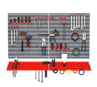 DURHAND 54 Pcs On-Wall Tool Equipment Home DIY Garage Organiser DIY Grey/Red | TJ Hughes Grey