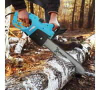DURHAND Electric Chainsaw Garden Tools, 2000 W, 40 cm Blade for Wood, Blue - Blue