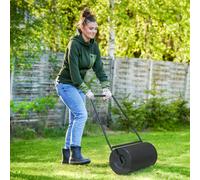 DURHAND Heavy Duty Garden Lawn Roller Push Tow Water Sand Filled 46L in Black DURHAND Black
