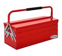 DURHAND 57cm Metal Cantilever Toolbox 3 Tier 5 Tray Storage Organizer w/ Carry Handle, Red