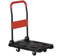 DURHAND Platform Trolley on Wheels Folding Hand Truck for Heavy Lifting and Easy Transportation 150KG Black