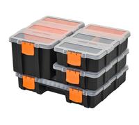 DURHAND PP 4-Pack Size Variety Tool & Hardware Storage Boxes Black/Orange