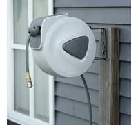 DURHAND Retractable Air Hose Reel Auto Self-Winding Wall Mounted - Grey - 39 cm x 21.2 cm x 36.6 cm