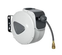 DURHAND Retractable Air Hose Reel Wall Mount Auto Rewind 10m+90cm Grey | Hose-Reel, 3/8" 9.5mm Diameter, 1/4" BSP Connector