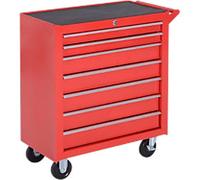 DURHAND Roller Tool Cabinet Storage Chest Box Garage Workshop 7 Drawers Red