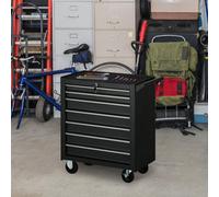 Durhand Roller Tool Storage Chest Box Garage Workshop 7 Drawers Black