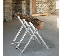 DURHAND Saw Horse Steel Support Heavy Duty Foldable Design Sawtooth - Silver - Silver | TJ Hughes