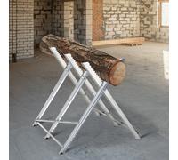 DURHAND Portable Sawhorse Heavy Duty Steel Adjustable Work Support, Foldable Sawhorse Stand 100 kg Weight Capacity, Silver Tone