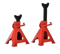 DURHAND Set of 2 Stabilizer Jacks 3 Ton/Pair Car Stands with Adjustable Height to Support Cars Cars Vehicles Metal 21 x 19 x 29-43 cm Red and Black
