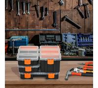 DURHAND Set Of 4 Plastic DIY Tool Storage Boxes Dividers Locking Lids